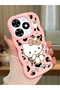 Tecno Spark Go 2024 Compatible Case Camera Protector Pink Silicone Couple Phone Case Kitty Pattern
