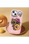 iPhone 15 Plus Compatible Case with Camera Protector Pink Silicone Couple Phone Case with Kitty Pattern - 2