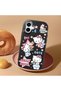 Samsung Galaxy A06 Compatible Case with Camera Protector Black Silicone Couple Phone Case with Kitty Pattern - 2