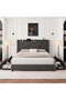 Nexus Wingback Storage Bed Frame - Solid Wood Slats