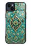 iPhone 14 Plus Turquoise Ottoman Jewel Design Glossy Phone Case