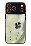 iPhone 17 Pro Glossy Phone Case with Sage Lucky Clover Design