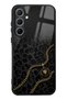 Samsung A35 Black Panther Gold Design Glossy Phone Case