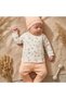 Mila Blossom 100% Cotton Floral Patterned 3-Piece Baby Set - Double-Breasted Top, Pants with Booties and Ears - 3