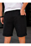 Men's Diagonal Fabric Pocketed Lace-Up Double Leg Buttoned Zippered Shorts - Black - 3