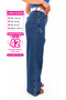 Plus Size Belted Lycra Denim Women's Trousers - 2