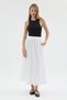 Women's Voile Fabric Crinkled Long Lined Crush Skirt with Pockets - 4