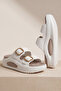 Evaclip Comfort Women's Double Buckle Thick Sole Women's White Camel Slippers - Double Layer Lightweight and O - 5