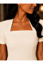 Square Neckline Hidden Pocket Detailed Mini Elegant Dress - 2