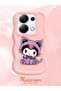 Redmi Note 13 Pro 4g Compatible Case with Camera Protection Pink Silicone Couple Phone Case Kuromi Pattern - 2