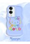 Vivo Y04 Compatible Case Camera Protector Blue Silicone Couple Phone Case Kitty Pattern - 2