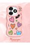 Tecno Spark Go 2024 Compatible Case Camera Protector Pink Silicone Couple Phone Case Heart Pattern - 2