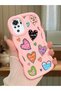Redmi Note 10S Compatible Case Camera Protector Pink Silicone Couple Phone Case Heart Pattern