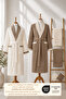 Eldy Contrast Striped Bathrobe Set 100% Certified Cotton, 6 Pieces, Family Bathrobe Set |   Dowry Set - 4