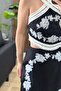 Beaded Embroidered Shorts Jumpsuit Black - 5