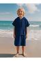 Long Bathrobe for 6-9 Years Old - Navy Blue