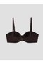 Brown Underwire Unpadded Women's Drawstring Bikini Top - 2