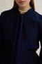 Scarf and Waist-Tie Shirt in Navy Blue - 3