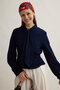 Scarf and Waist-Tie Shirt in Navy Blue - 4
