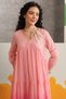 Cotton Mulmul Embroidered Ombre Dress for Women – Indian Ethnic Dress with V-Neck, Casual -Daily Wear - 3