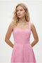 Women's Keyli Lined Scallop Embroidered Sleeveless Woven Midi Pink Dress - 3