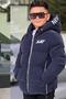 Boys' Hooded Printed Reflective Detailed Nova Fabric Winter Inflatable Coat Km4017 - 2