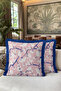 Sakura Flower Elegant Chic Fringed Pillowcase - Japanese Bohemian Pink Navy Blue Tassel Throw Pillow Cover - 6