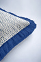 Polka Dot Geometric Fringe Pillowcase - Elegant Speckled Navy Blue Navy Blue Tassel Throw Pillow Cover - 8
