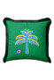 Palm Tree Tropical Fringe Pillowcase - Exotic Island Bohemian Green Blue Black Tassel Throw Pillow Cover - 5