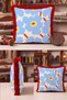 Retro Fringed Pillowcase with Floral Motifs - Floral Modern Blue Burgundy Tassel Throw Pillow Cover