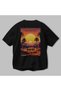 Moroccoo Morocco Black Oversize Country City Back Printed Unisex T-Shirt 100% Cotton Premium - 3