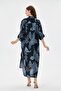 Italian Shawl Pattern Side Slit Folded Long Sleeve Oversize Shirt Dress Size 40 - 44 - 5