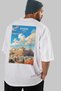 Athens Greece White Oversize Country City Back Printed Unisex T-Shirt 100% Cotton Premium - 7