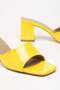 Patent Leather and Flat Single-Strap Yellow Patent Leather Women's Heeled Slippers - 2