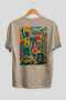 Nyc Usa Beige Oversize Country City Back Printed Unisex T-Shirt 100% Cotton Premium