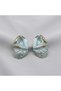 Vintage Leaf Textured Double Color Earrings |   Gold & Silver Detailed Women's Earrings - 4