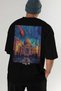 Taj Mahal India Black Oversize Country City Back Printed Unisex T-Shirt 100% Cotton Premium - 7