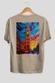London Beige Oversize Country City Back Printed Unisex T-Shirt 100% Cotton Premium