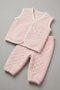 Baby Quilted Vest 3-Piece Set 100% Cotton Sweatshirt Top and Bottom Set - 4