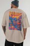 Paris France 3 Beige Oversize Country City Back Printed Unisex T-Shirt 100% Cotton Premium - 5