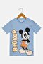 Kids Boy Crew Neck Short Sleeve Mickey Mouse Print T-Shirt, Sky Blue - 2