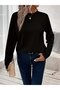 Women's Long Sleeve Crew Neck Viscose Blouse - 2