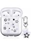 غطاء حماية لسماعات AirPods، مع سلسلة مفاتيح على شكل نجمة، تصميم نجمي جذاب، غطاء شفاف ناعم، متوافق مع الإصدار الأول والثاني