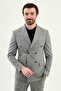 Striped Slim Fit Wide Collar Double Breasted Men's Jacket Black - 41490.26Y