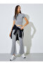 Grey Slogan Print Stretch Fitted T-Shirt - 2