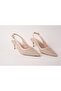 Beige Knitted Straw Heel Shoes - 2
