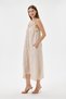 Beige Italian 100% Linen Long Linen Dress with Tassels and Adjustable Shoulder Straps Size 40 - 46 - 2
