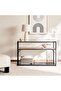 WALTER CONSOLE TABLE WITH STORAGE MELAMINE - BLACK NATURAL - 2