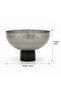 Luhpar Brushed Silver Stainless Steel Candy Bowl with Black Wooden Base - 18×23 cm - 4
