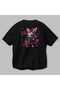 Rock Star Bunny Oversize Back Printed Black T-Shirt Unisex 100% Cotton Premium Design Streetwear - 3